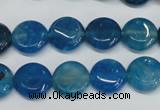 CAG5631 15 inches 12mm flat round dragon veins agate beads