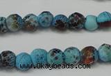 CAG5658 15 inches 4mm faceted round fire crackle agate beads