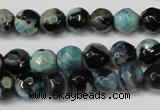 CAG5670 15 inches 6mm faceted round fire crackle agate beads