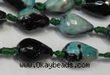 CAG5722 15 inches 12*16mm faceted teardrop fire crackle agate beads