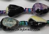 CAG5727 15 inches 13*18mm faceted teardrop fire crackle agate beads