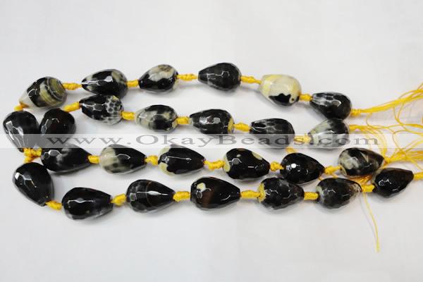 CAG5738 15 inches 15*20mm faceted teardrop fire crackle agate beads