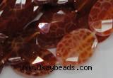 CAG577 15.5 inches 22*30mm faceted oval natural fire agate beads