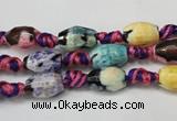 CAG5770 15 inches 6*9mm faceted rice fire crackle agate beads