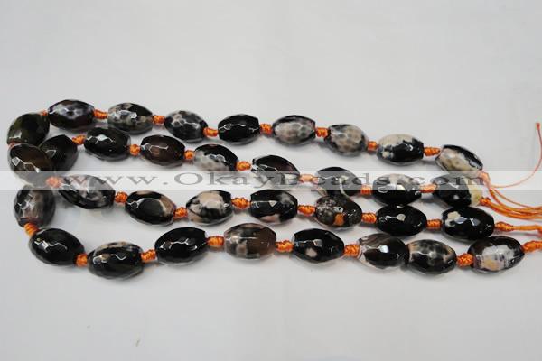 CAG5781 15 inches 12*16mm faceted rice fire crackle agate beads