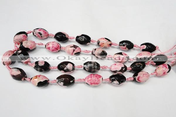 CAG5795 15 inches 13*18mm faceted rice fire crackle agate beads