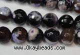 CAG5814 15 inches 10mm faceted round fire crackle agate beads