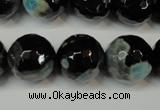 CAG5865 15 inches 16mm faceted round fire crackle agate beads