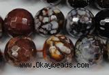 CAG5871 15 inches 16mm faceted round fire crackle agate beads