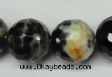 CAG5880 15 inches 20mm faceted round fire crackle agate beads