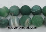 CAG5927 15 inches 10mm round matte druzy agate beads wholesale