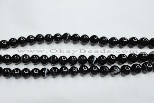 CAG5945 15.5 inches 10mm round black line agate beads wholesale