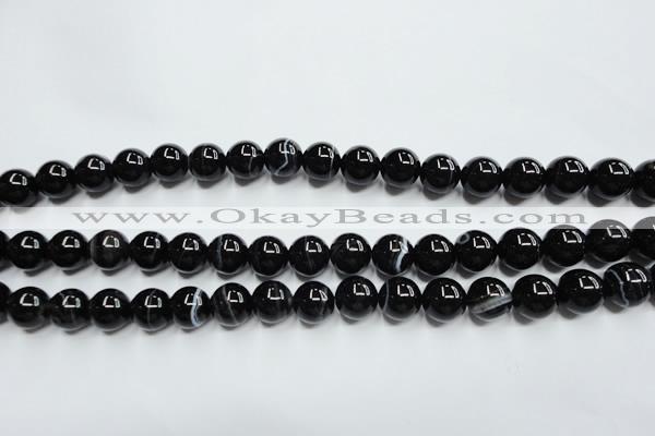 CAG5946 15.5 inches 12mm round black line agate beads wholesale