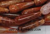 CAG596 15.5 inches 10*30mm teardrop natural fire agate beads