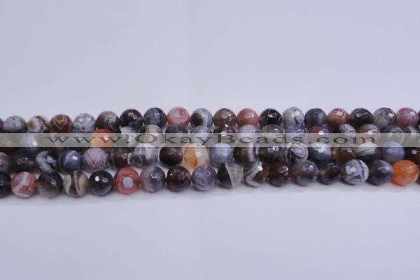 CAG5961 15.5 inches 8mm faceted round botswana agate beads wholesale