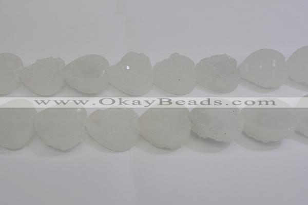 CAG5982 15.5 inches 30mm heart white agate gemstone beads