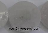 CAG5984 15.5 inches 35mm coin white agate gemstone beads