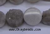 CAG5985 15.5 inches 16mm coin grey agate gemstone beads