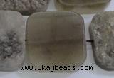 CAG5988 15.5 inches 25*25mm square grey agate gemstone beads