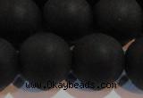 CAG6016 15.5 inches 16mm round matte black agate beads