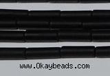 CAG6030 15.5 inches 4*13mm tube matte black agate beads