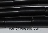 CAG6033 15.5 inches 8*20mm tube matte black agate beads