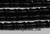 CAG6038 15.5 inches 4*8mm bone matte black agate beads