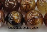 CAG6052 15.5 inches 22mm round dragon veins agate beads