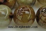 CAG6053 15.5 inches 24mm round dragon veins agate beads