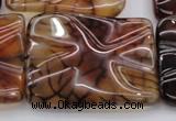 CAG6087 15.5 inches 40*40mm wavy square dragon veins agate beads