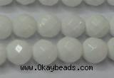 CAG6101 15.5 inches 6mm faceted round white agate gemstone beads