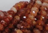 CAG612 15.5 inches 6*10mm faceted rondelle natural fire agate beads