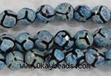 CAG6160 15 inches 8mm faceted round tibetan agate gemstone beads