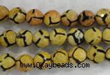 CAG6165 15 inches 8mm faceted round tibetan agate gemstone beads