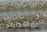 CAG6171 15 inches 10mm faceted round tibetan agate gemstone beads