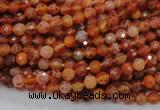 CAG618 15.5 inches 4mm faceted round natural fire agate beads