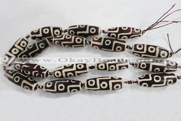 CAG6217 15 inches 15*40mm rice tibetan agate gemstone beads