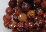 CAG624 15.5 inches 16mm faceted round natural fire agate beads