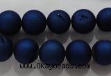 CAG6242 15 inches 8mm round plated druzy agate beads wholesale