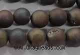 CAG6292 15 inches 8mm round plated druzy agate beads wholesale