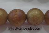 CAG6338 15 inches 20mm faceted round plated druzy agate beads