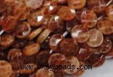 CAG635 15.5 inches 8mm faceted coin natural fire agate beads