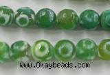 CAG6392 15 inches 10mm faceted round tibetan agate gemstone beads