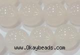 CAG6505 15.5 inches 14mm round Brazilian white agate beads