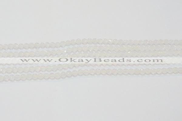 CAG6510 15.5 inches 4mm faceted round Brazilian white agate beads