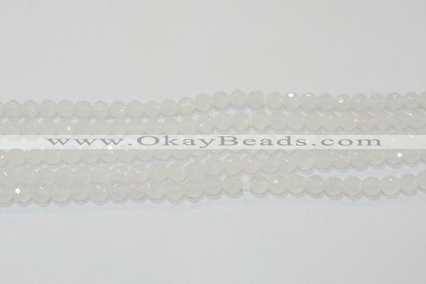 CAG6511 15.5 inches 6mm faceted round Brazilian white agate beads