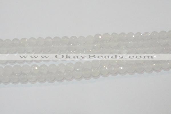 CAG6514 15.5 inches 12mm faceted round Brazilian white agate beads