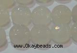 CAG6515 15.5 inches 14mm faceted round Brazilian white agate beads