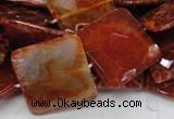 CAG652 15.5 inches 30*30mm faceted square natural fire agate beads