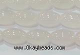 CAG6525 15.5 inches 8*12mm rice Brazilian white agate beads